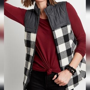 Maurices Checkered Black and White Vest